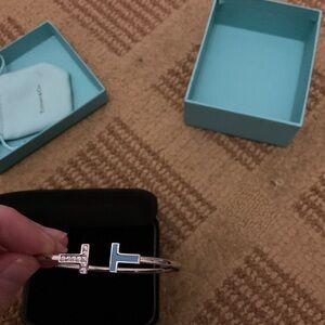 Tiffany Blue and Silver Double T Bracelet
